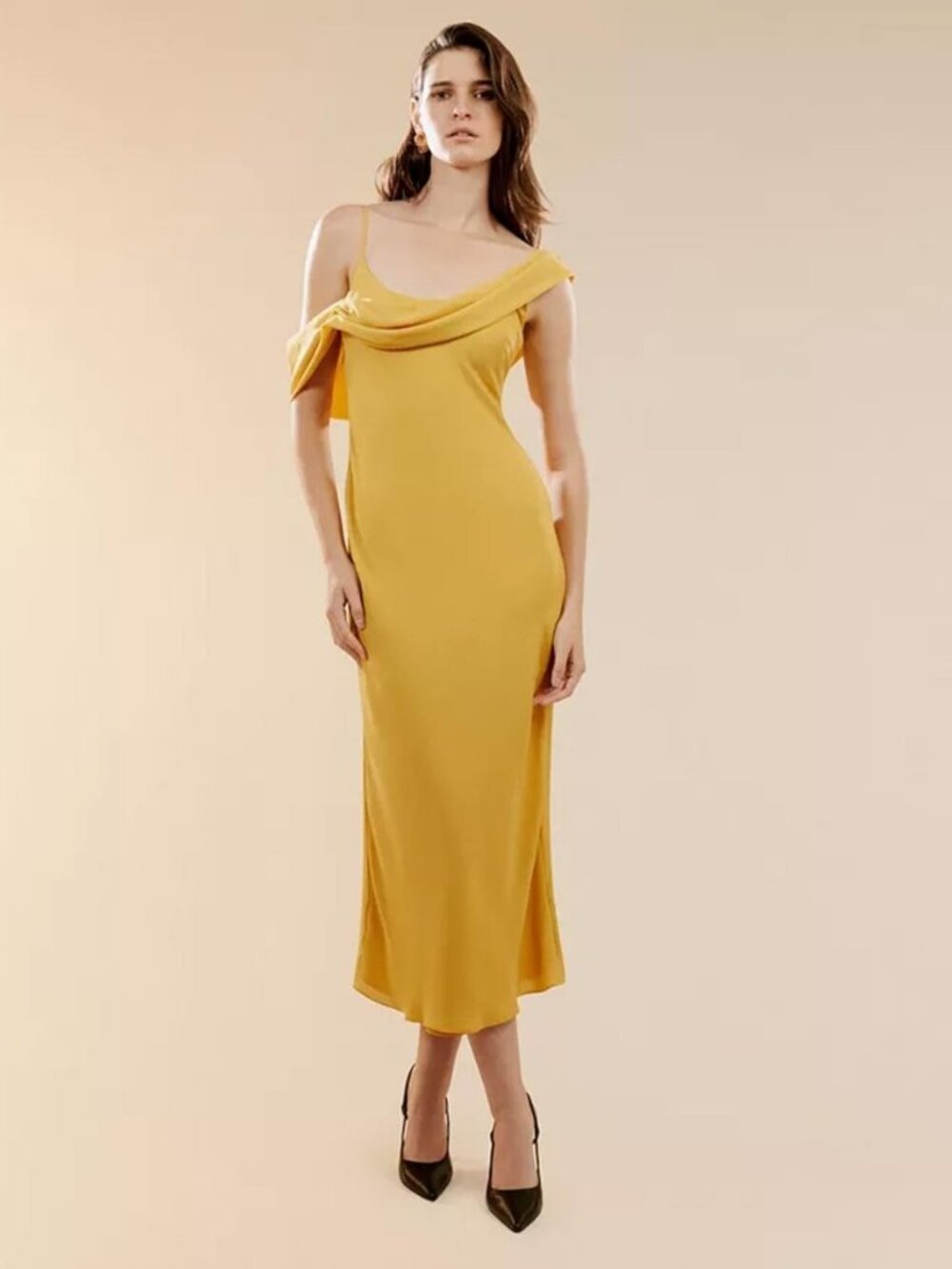 Anthropologie/Bardot Yellow Wedding Guest Dress